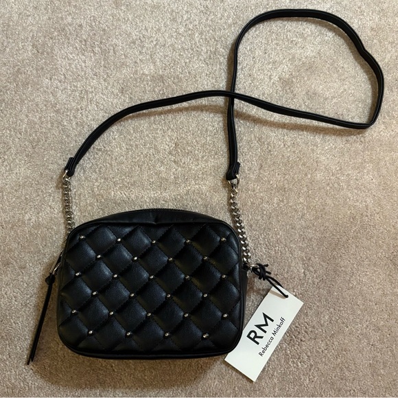 NWT - Rebecca Minkoff Diamond Quilt Studded Top Zip Crossbody - Picture 3 of 6